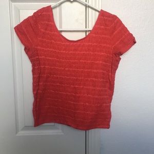 Red lacy crop top